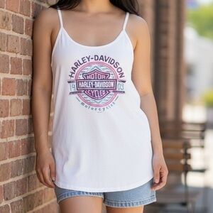 Harley Davidson Motorcycles white tank top